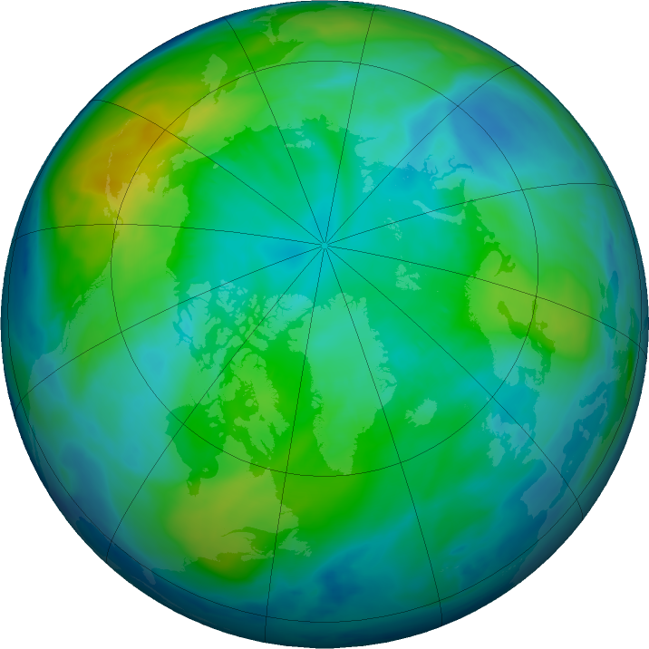 Arctic ozone map for 24 October 2018